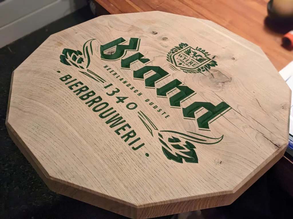 Naambord met epoxy logo Brand Bierbrouwerij